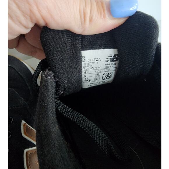 New Balance‎ Men\'s 574 Classics 15 Ounce Canvas Denim Black Brown Sneakers main image 8